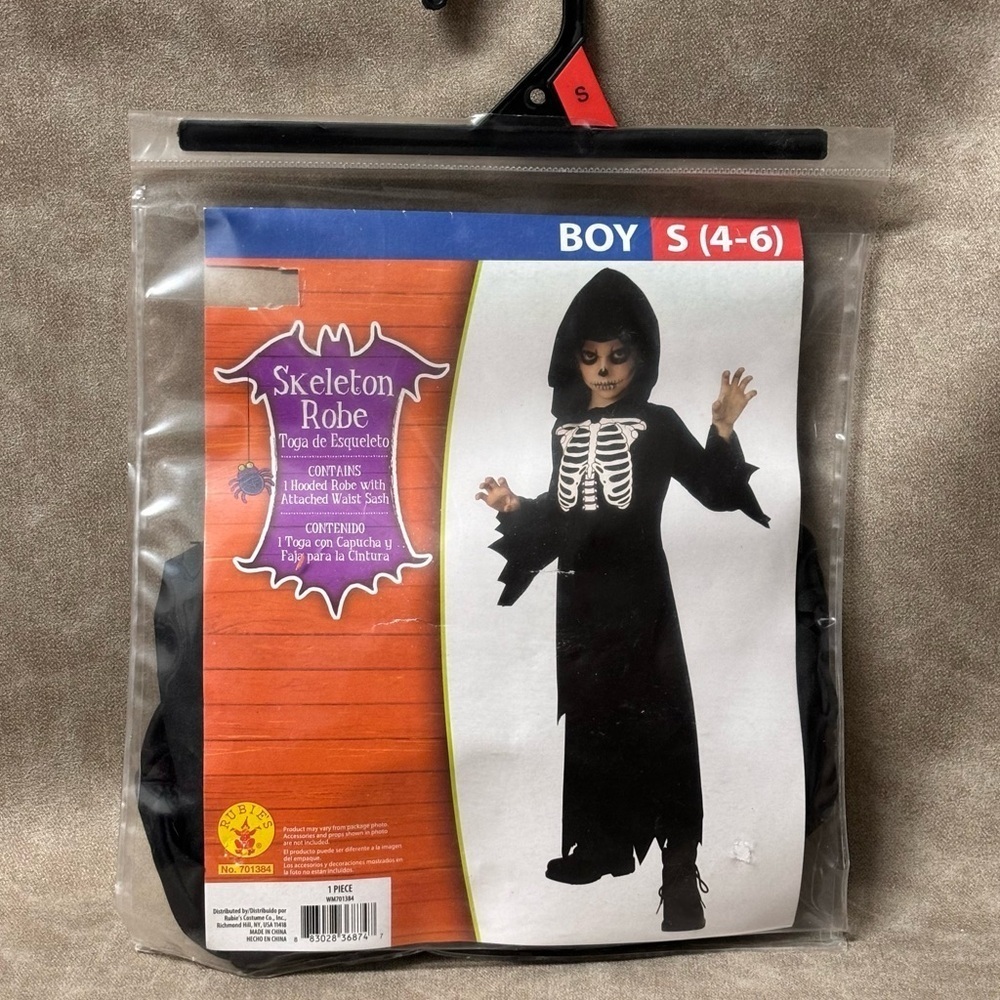 New Rubies Halloween Costume
Skeleton Robe Boys Size S (4-6)